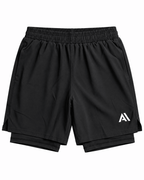 Airavon Black men's performance shorts, front view