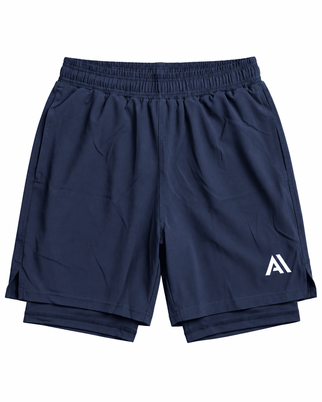 Airavon Navy men's performance shorts, front view