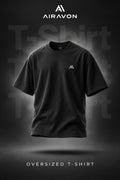 Airavon Black men's oversized T-shirt, front product view