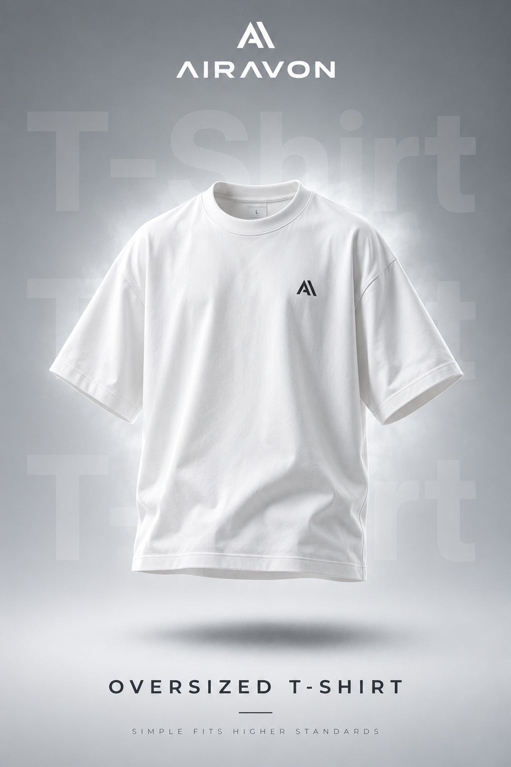 Airavon White men's oversized T-shirt, front product view