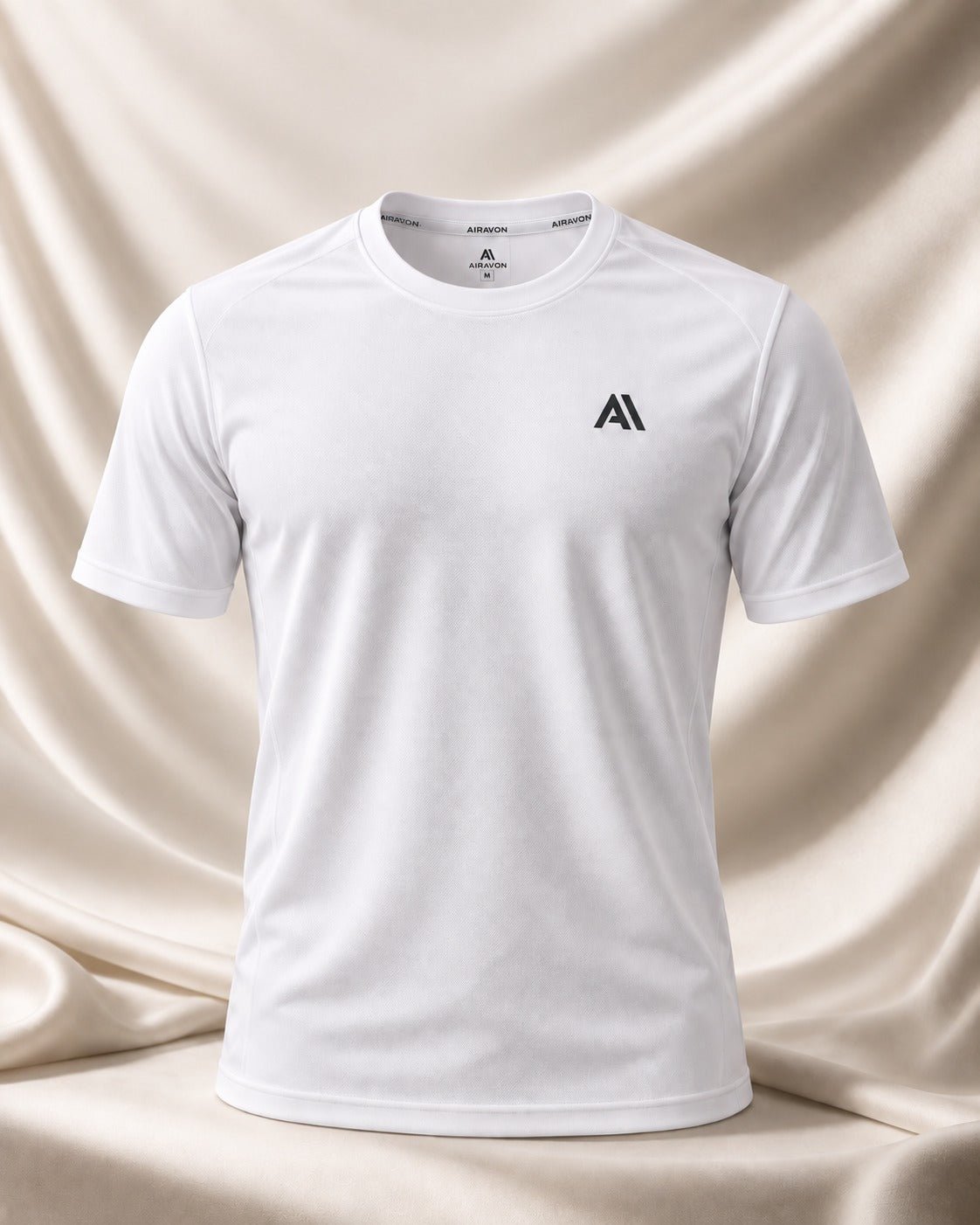 Airavon White men's sports T-shirt, front product view