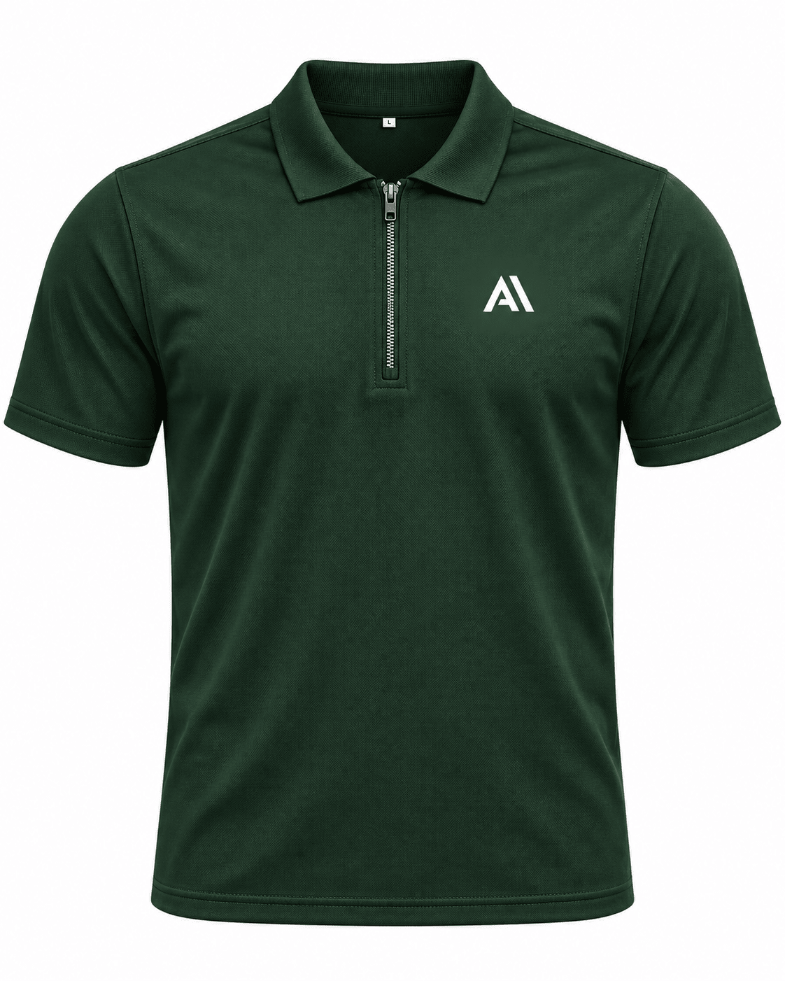 Airavon Forest green men's performance polo shirt, front view